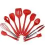 10 Piece Set Silicone Kitchenware Set Green Cooking Shovel Spoon Tool Kitchenware Silicone Kitchenware Nonstick Kitchen Tools (Red)