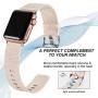 Haveda Fabric Bands Compatible for Apple Watch 40mm 44mm Series 4 Series 5, Soft iWatch Bands 38mm 42mm Womens, Woven Canvas Nylon Sport Strap for Apple Watch Series 3 Series 2/1 Men Kids Small Large