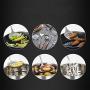 YCRCZT Kitchenware Set, Stainless Steel Cookware Set of 5, Fried Shovel Spatula Colander Spoon Spoon Powder Fishing + Kitchen Rack,