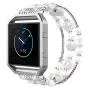 Simpeak Compatible for Fitbit Blaze Band with Frame, Replacement Fashionable Beaded Jewelry Elastic Bracelet Band Strap for Fit bit Blaze Smartwatch - Small(6.3")/Large(7.28"),Black Pink White
