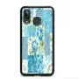 Samsung Galaxy A30 Case, Blue Flower Shock-Absorption TPU Rubber Bumper Samsung Galaxy A30 Case, Ultra Thin Slim Protective Cover for Samsung Galaxy A30-Black