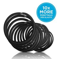 Goody Ouchless Womens Hair Braided Elastic Thick Tie, Black, 27 Count, 4MM for Medium Hair
