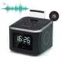 Alarm Clock Radio,Wireless Bluetooth Speaker,Digital Alarm Clock USB Charger for Bedroom with FM Radio/USB Charging Port/AUX-in and Cell Phone Stand/Snooze/Dimmer/Battery Backup (Black)