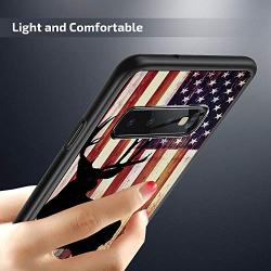 Samsung Galaxy S10 Case with American Flag Pattern Whimsical Design Bumper Black Soft TPU and PC Protection Anti-Slippery &Fingerprint Case for Samsung Galaxy S10