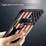 Samsung Galaxy S10 Case with American Flag Pattern Whimsical Design Bumper Black Soft TPU and PC Protection Anti-Slippery &Fingerprint Case for Samsung Galaxy S10