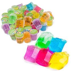 Kicko Mini Putty with Glitter - 48 Pack Assorted Neon Color Sludge - Educational Fidget Toy Ideal for Relaxation and Sensory Stimulation, Event Prizes, Goody Bags, Activity Set, Kids, Boys and Girls