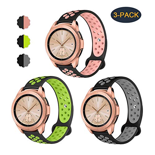 Valband Compatible Samsung Galaxy Watch (42mm) Band/Galaxy Watch Active (40mm) Bands, Soft Silicone 20mm Watch Band Replacement Sport Strap Wristband for Women Men