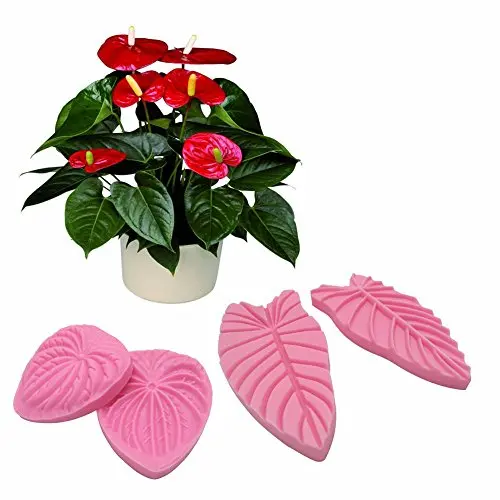 AK ART KITCHENWARE 2pairs Gum Paste Flower Making Molds Anthurium Leaf & Petal Veiners Silicone Fondant Molds for Wedding Cake Decorating Supplies