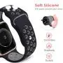 Suwikeke Sport Band Compatible with Apple Watch Band 38mm 42mm 40mm 44mm Breathable Soft Silicone Replacement Wristband Compatible for iWatch Series 4 3 2 1