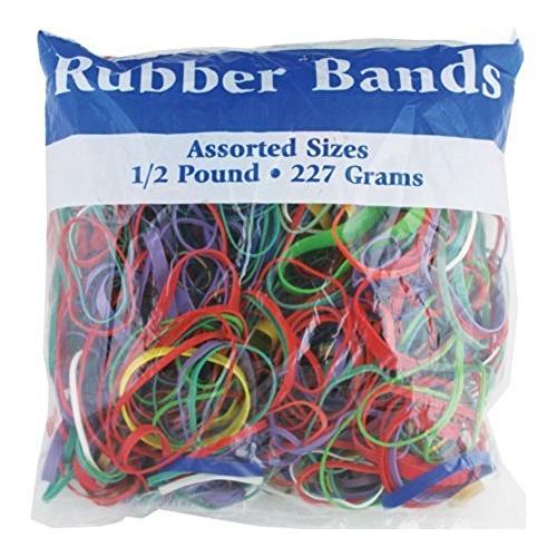 BAZIC Assorted Dimensions 227g/0.5 lbs. Rubber Bands, Multi Color (465-48P) (2, 1/2 - Pound)