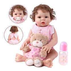 CHAREX Belly Reborn Baby Dolls, 18 Inches Full Body Silicone Vinyl ,Weighted Handmade Newborn Gifts Doll