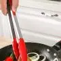 FOOX Kitchen Tongs with Silicone Tips, Tongs Set 2, 7 Inch, Best Silicone BBQ Tongs, Heavy Duty, Non-Stick Stainless Steel Silicone Tongs for Cooking