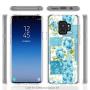 Samsung Galaxy S9 Case, Blue Flower Shock-Absorption TPU Rubber Bumper Samsung Galaxy S9 Case, Ultra Thin Slim Protective Cover for Samsung Galaxy S9-Clear