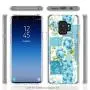 Samsung Galaxy S9 Case, Blue Flower Shock-Absorption TPU Rubber Bumper Samsung Galaxy S9 Case, Ultra Thin Slim Protective Cover for Samsung Galaxy S9-Clear