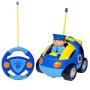 SGILE RC Cartoon Car Toy with Lights Music Radio for Toddlers Baby Kids, Blue