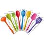 TTLIFE Rainbow Colored Dish Set/Silicone Spatula Utensil Kitchen Colorful 8 Pieces With Turner, Slotted spoon, Ladle, Spoon, Spoon Spatula, Spooula, Spatula, Basting brush for Cooking/Baking/BBQ