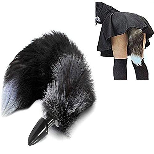 100 Pcs Silicone Butt Plug Black Fox Tail Anal Plug Smooth Fur Sex Toys for Women Adult Games Sex Products