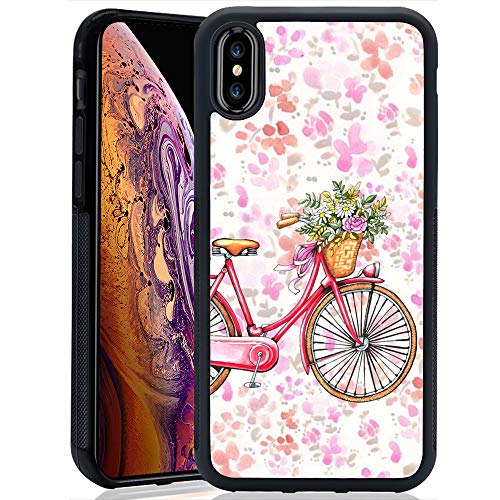 iPhone Xs Max Case,Flexible Soft TPU Cover Shell,Slim Silicone Black Rubber Non-Slip Durable Design Protective Phone Case for iPhone Xs Max -Bicycle