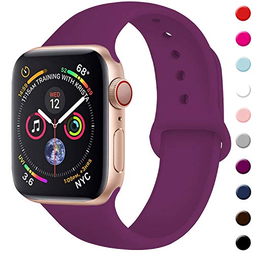 TIMTU Sport Band Compatible with Apple Watch Band 40mm 38mm 42mm 44mm, Soft Silicone Strap Replacement for Apple Watch Series 5 4 3 2 1 for Women/Men