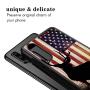 Huawei P30 Case with American Flag Pattern Whimsical Design Bumper Black Soft TPU and PC Protection Anti-Slippery &Fingerprint Case for Huawei P30