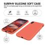 SURPHY Silicone iPhone Xs MAX Case, Slim Soft Liquid Silicone Rubber Full Body Protection Phone Case Cover with Microfiber Lining for iPhone Xs MAX Case 6.5", Nectarine