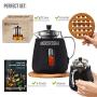 Glass Teapot Kettle with Infuser - Loose Leaf Tea Pot 32oz - Stovetop Safe Clear Tea Maker - Tea Pot Strainer for Blooming, Flowering, Loose tea - Sleeve for Warmer Tea, Coaster & E-Book