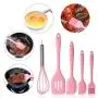 firlar 5pcs Silicone Baking Utensils Set, Silicone Egg Beater Shovel Spoon Spatula Oil Brush Kitchenware Hand Whisk Mixer Cookware Set