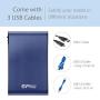 Silicon Power 1TB USB-C USB 3.0 Rugged Portable External Hard Drive Armor A80, Military-Grade Shockproof/IPX7 Waterproof/Pressure-Resistant for PC and Mac, Blue