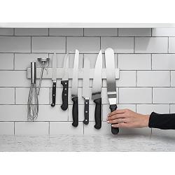 Modern Innovations 16 Inch Stainless Steel Magnetic Knife Bar with Multipurpose Use as Knife Holder, Knife Rack, Knife Strip, Kitchen Utensil Holder, Tool Holder, Art Supply Organizer & Home Organizer