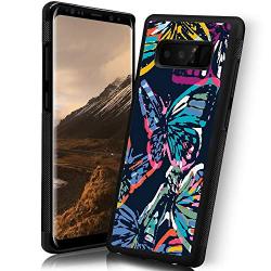 Samsung Galaxy Note 8 Case,Flexible Soft TPU Cover Shell,Slim Silicone Black Rubber Non-Slip Durable Design Protective Phone Case for Samsung Galaxy Note 8 -Butterfly