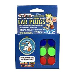 PUTTY BUDDIES Floating Earplugs 3-Pair Pack ? Soft Silicone Ear Plugs for Swimming & Bathing ? Invented by Physician ? Keep Water Out ? Premium Swimming Earplugs ? Doctor Recommended