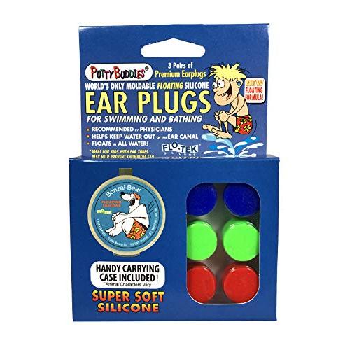 PUTTY BUDDIES Floating Earplugs 3-Pair Pack ? Soft Silicone Ear Plugs for Swimming & Bathing ? Invented by Physician ? Keep Water Out ? Premium Swimming Earplugs ? Doctor Recommended