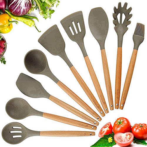 Fenrs Kitchen Utensil Set Silicone Cooking Utensil Set 11pcs/set Wooden Silicone Kitchenware Set For Cooking Baking Tools Heat Resistance Tools Best Kitchen Gadgets Kitchen Tool Set Gift