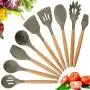 Fenrs Kitchen Utensil Set Silicone Cooking Utensil Set 11pcs/set Wooden Silicone Kitchenware Set For Cooking Baking Tools Heat Resistance Tools Best Kitchen Gadgets Kitchen Tool Set Gift