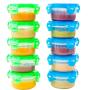 Elacra Baby Food Storage Containers [3.4 oz, 10-Piece] Small Containers with Lids for Kids and Toddlers, Leakproof and Airtight