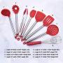 Kitchen Shovel Spoon Set-Stainless Steel Handle Silicone Kitchenware Set Of 8, High Temperature Cooking Spoon Shovel Kitchen Tool with holder J-86