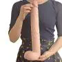JRZDFXS Silicone 16 Inch Female Extra Huge Big Lifelike Personal Massage Wand Toys Body Massager with Large Balls and Head Brown Women for Female Beginner Personal Body