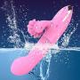 Huluda Dual Motors Safe Silicone Vib G-S Mssager with Sucking 7 Frequency Thrusting USB Recharging Toy for Women (pink)