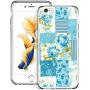 iPhone 6s 6 Case, Blue Flower Shock-Absorption TPU Rubber Bumper iPhone 6s 6 Case, Ultra Thin Slim Protective Cover for iPhone 6s 6-Clear