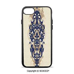 SCOCICI Non-Slip Drop Protection Smart Cell Phone Case Classical Baroque Vintage Design Print Victorian Style Brush Kitchenware Oriental Compatible with iPhone 8