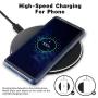 GLOUE Wireless Charger, 10W Qi-Guaranteed Wireless Charging Compatible with iPhone Xs Max/XS/XR/X/8/8 Plus, Compatible with Galaxy S9/S9+/S8/S8+/Note 8, 5W for All Qi-Enabled Phones(No AC Adapter)