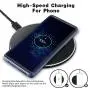 GLOUE Wireless Charger, 10W Qi-Guaranteed Wireless Charging Compatible with iPhone Xs Max/XS/XR/X/8/8 Plus, Compatible with Galaxy S9/S9+/S8/S8+/Note 8, 5W for All Qi-Enabled Phones(No AC Adapter)