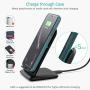 CHOETECH 15W Wireless Charger, Fast Wireless Charging Stand with QC 3.0 Adapter Compatible iPhone 11/11 Pro/11 Pro Max/XS Max/XR/XS/X/8/8 Plus, LG V30/V35/V40/G8, Samsung Galaxy Note 10/S10/S10E/S9