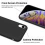 Anuck iPhone XR Case, Anti-Slip Liquid Silicone Gel Rubber Bumper Case with Soft Microfiber Lining Cushion Slim Hard Shell Shockproof Protective Case Cover for Apple iPhone XR 6.1" 2018 - Black