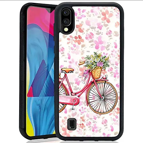 Samsung M10 Case,Flexible Soft TPU Cover Shell,Slim Silicone Black Rubber Non-Slip Durable Design Protective Phone Case for Samsung M10 -Bicycle