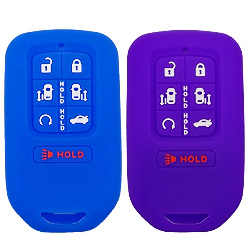 2Pcs Coolbestda Silicone 7 Buttons Smart Key Fob Remote Cover Case Keyless Entry Jacket Holder Accessories for 2018 Honda Odyssey elite ex