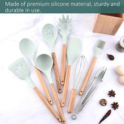 9Pcs/Set Silicone Cooking Utensils Kitchenware Blue Kitchen Frying Pan Turners Scoop Cooking Utensils,As Picture