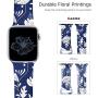 Kaome Floral Bands Compatible with Apple Watch 38mm 40mm 42mm 44mm, Soft Silicone Fadeless Pattern Printed Replacement Strap Bands for Women, Compatible with iWatch Series 5/4/3/2/1, S/M M/L