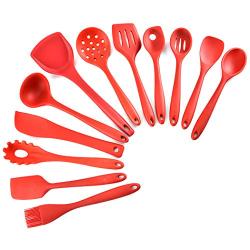 JunbosiKitchenware 12-Piece Non-Stick Cookware Silicone Kitchenware Set Cooking Shovel Spoon Tool Kitchenware