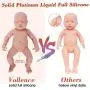 Vollence 18 Inch Eye Closed Full Silicone Baby Doll That Look Real,Not Vinyl Material Dolls,Sleeping Lifelike Baby Dolls,Realistic Newborn Real Baby Doll,Soft Handmade Silicone Alive Baby Doll - Girl